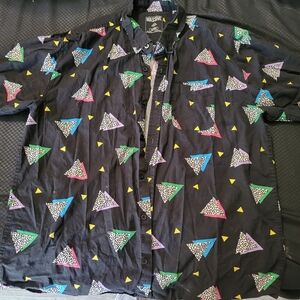 Colorful Geometric Button-Up Shirt